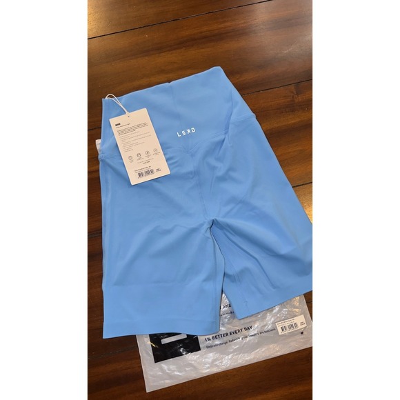 LSKD Elixir Mid‎ Short Tight Azure Blue Women's XS, 6in Shorts, NWT, New - Picture 11 of 11